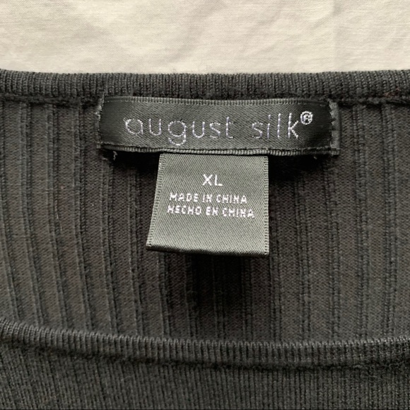 2/$22 August Silk Black Short Sleeved Sweater - Picture 2 of 6